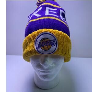 Mitchell and Ness Los Angeles Lakers Beanie Purple Yellow